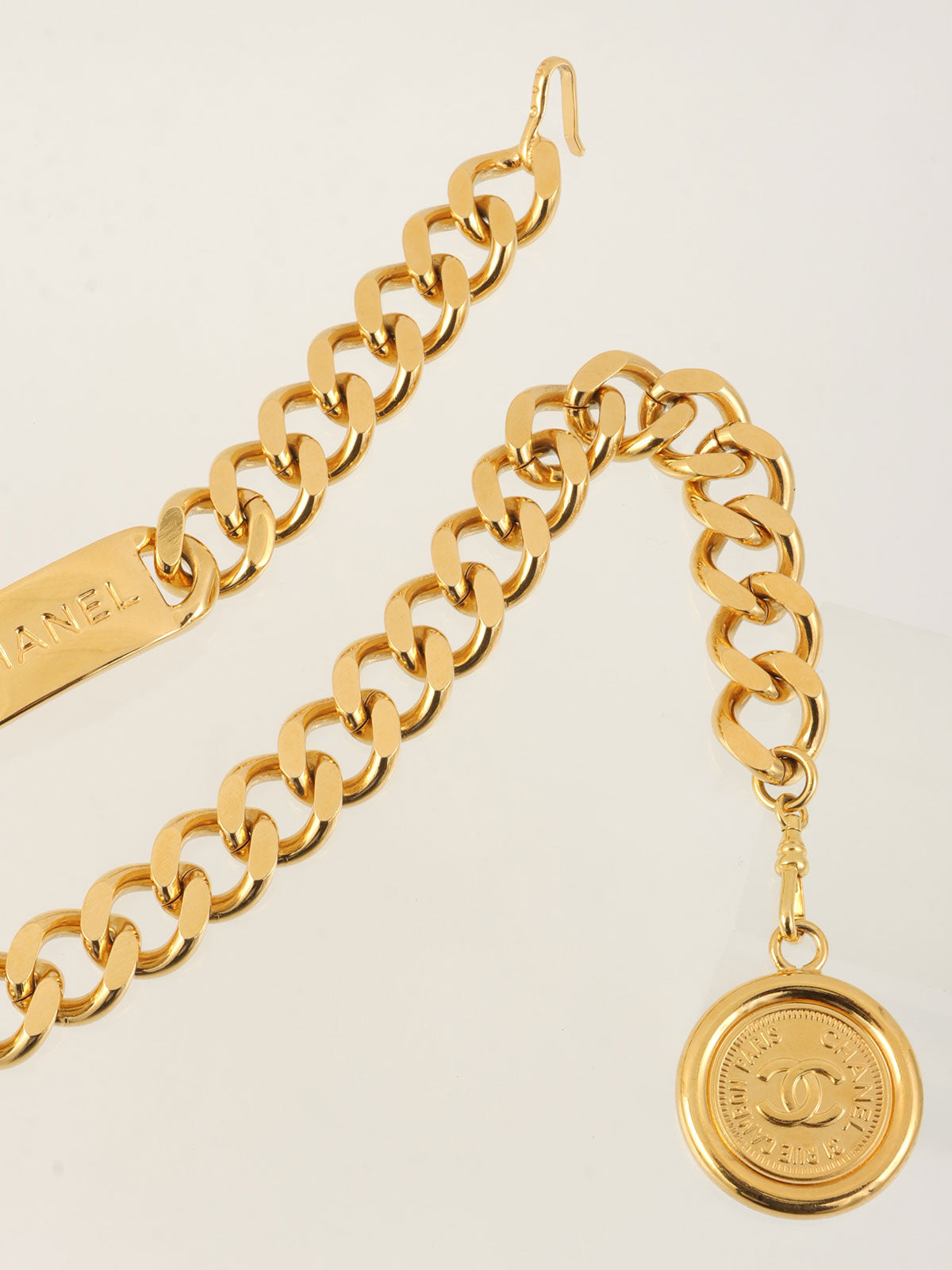 CC Mark Coin Charm Chain Belt Gold