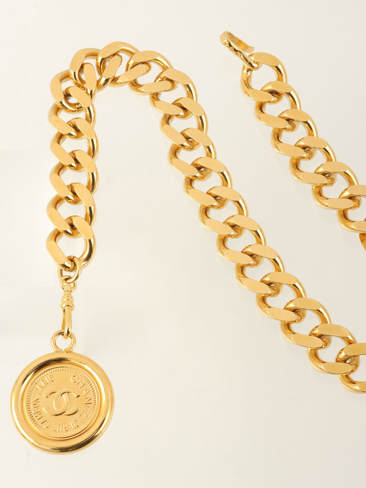 CC Mark Coin Charm Chain Belt Gold