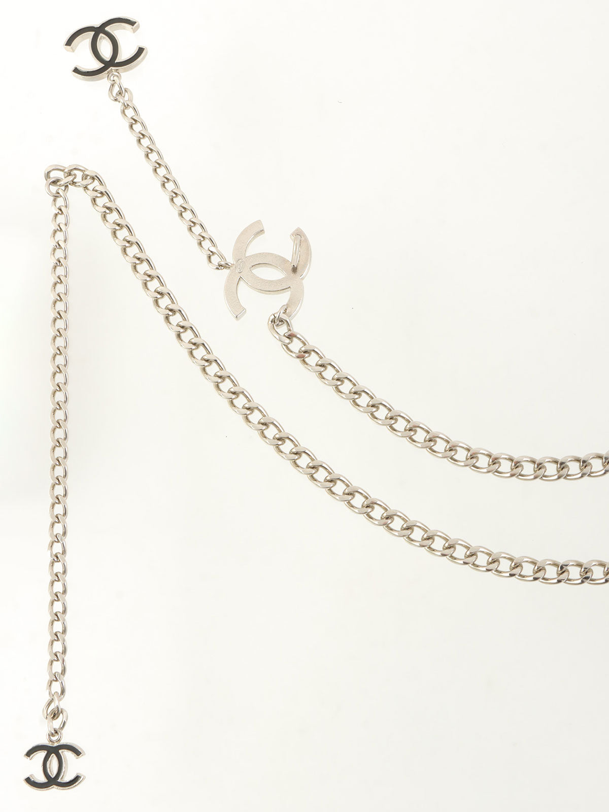 2005 CC Mark Chain Belt Silver/Black