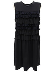 Frill Design Sleeveless Dress Black/Navy