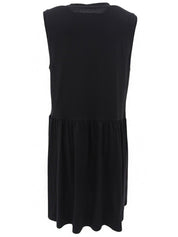 フリルデザインノースリーブワンピース ブラック/ネイビー