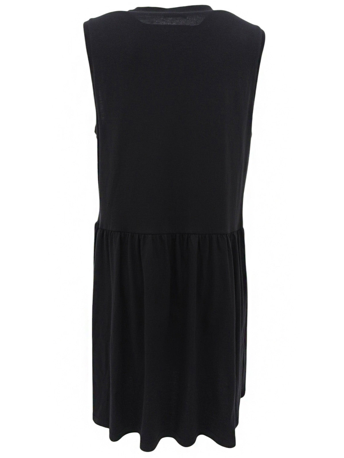 Frill Design Sleeveless Dress Black/Navy
