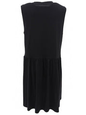 Frill Design Sleeveless Dress Black/Navy