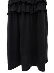 Frill Design Sleeveless Dress Black/Navy