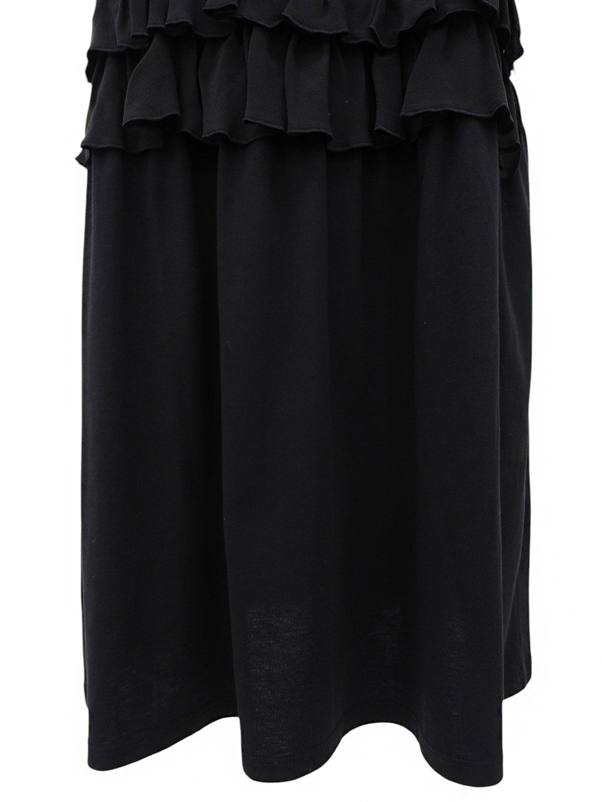 フリルデザインノースリーブワンピース ブラック/ネイビー