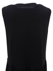 Frill Design Sleeveless Dress Black/Navy