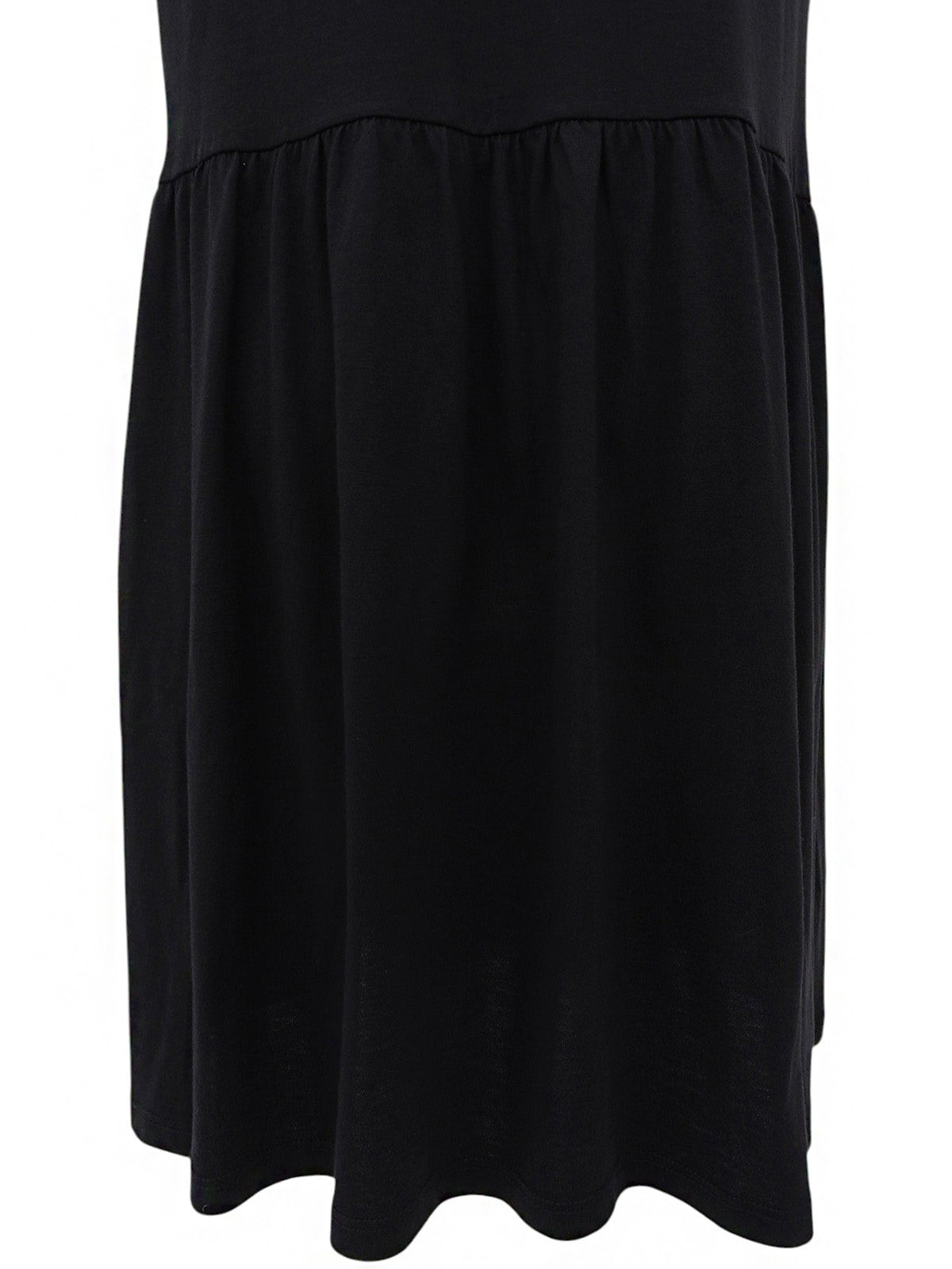 フリルデザインノースリーブワンピース ブラック/ネイビー