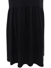 フリルデザインノースリーブワンピース ブラック/ネイビー