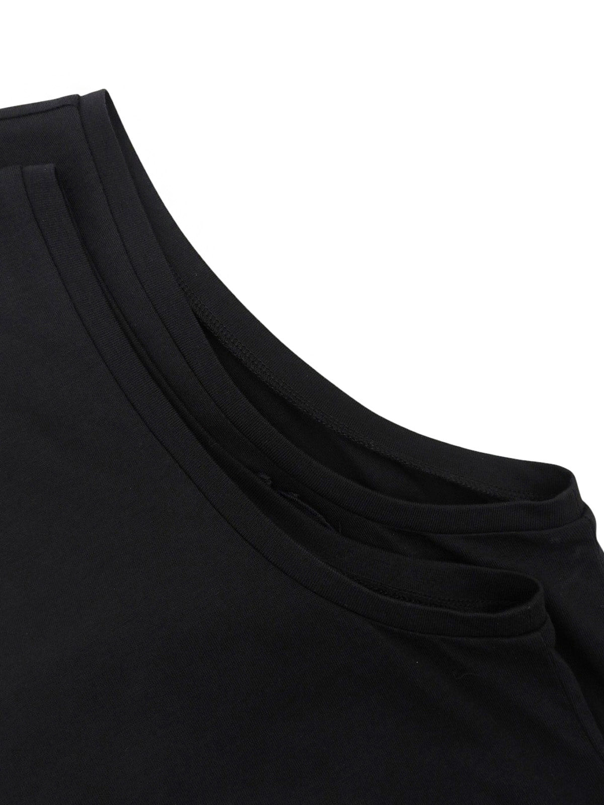 フリルデザインノースリーブワンピース ブラック/ネイビー