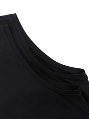 Frill Design Sleeveless Dress Black/Navy