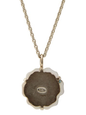 1998 Pearl Camellia Motif Necklace Silver/Shell