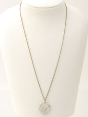 1998 Pearl Camellia Motif Necklace Silver/Shell