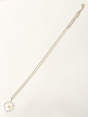 1998 Pearl Camellia Motif Necklace Silver/Shell