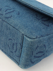 2001 Denim CC Mark Turnlock One-Shoulder Bag, Navy