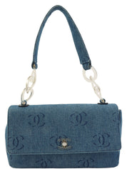 2001年頃製 デニムCCマークターンロックワンショルダーバッグ ネイビー