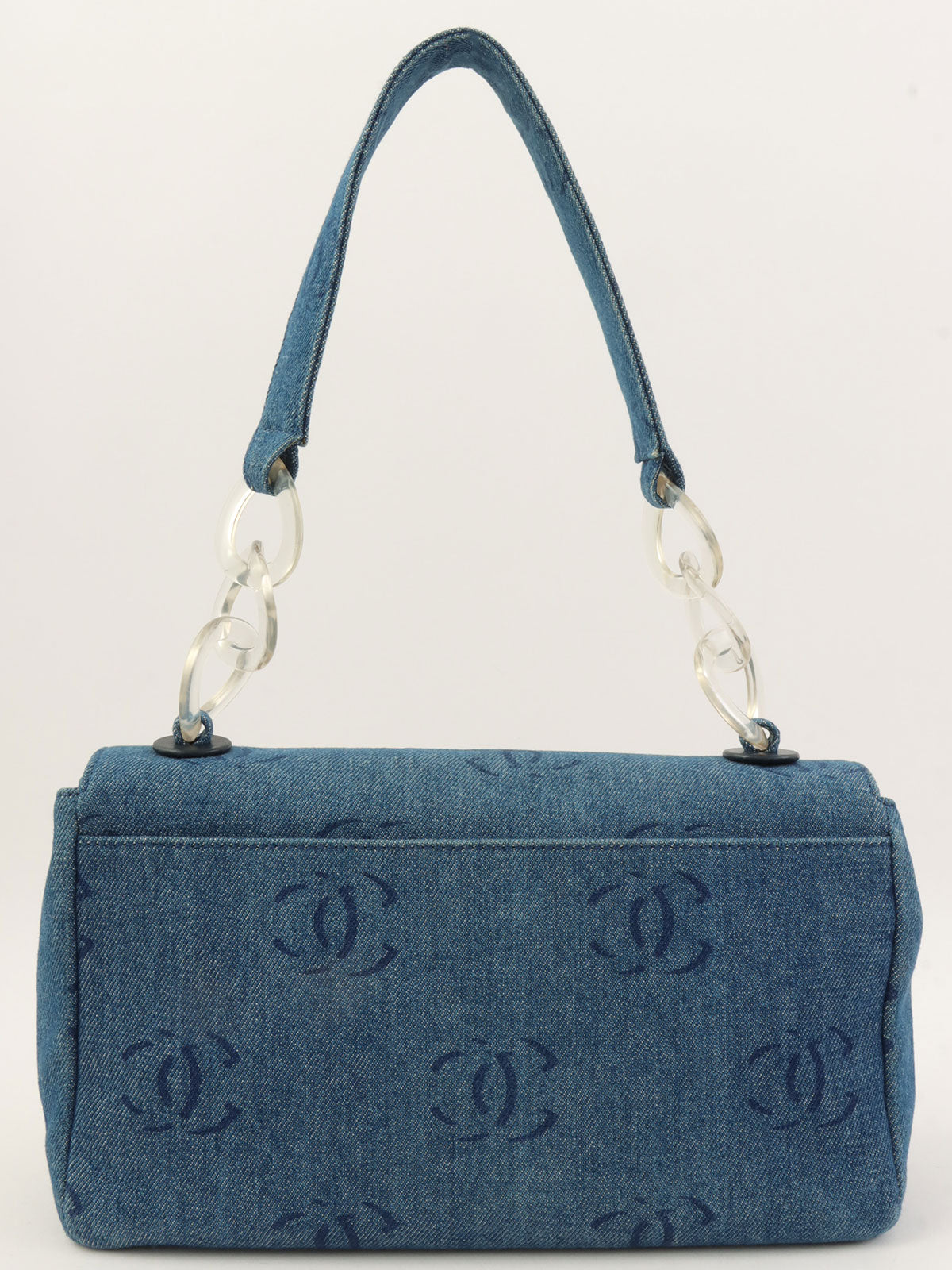 2001 Denim CC Mark Turnlock One-Shoulder Bag, Navy