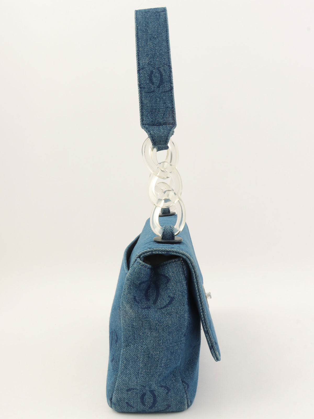 2001年頃製 デニムCCマークターンロックワンショルダーバッグ ネイビー