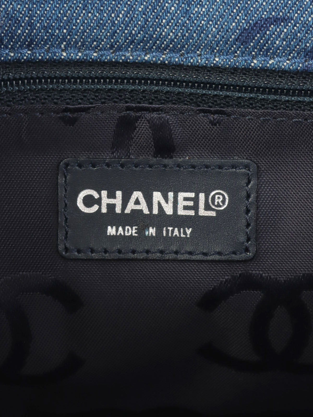 2001 Denim CC Mark Turnlock One-Shoulder Bag, Navy