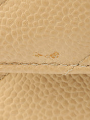 1995年頃製 キャビアスキンバイアスステッチチェーンショルダーバッグ ベージュ