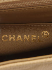 1995年頃製 キャビアスキンバイアスステッチチェーンショルダーバッグ ベージュ