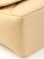 1995年頃製 キャビアスキンバイアスステッチチェーンショルダーバッグ ベージュ