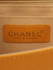 2000年頃製 キャビアスキンCCターンロックウッドハンドルバッグ マンダリンオレンジ