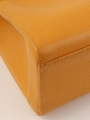 2000年頃製 キャビアスキンCCターンロックウッドハンドルバッグ マンダリンオレンジ