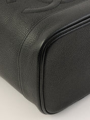 2000年頃製 キャビアスキンCCマークステッチバニティ ブラック