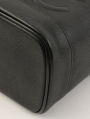 2000年頃製 キャビアスキンCCマークステッチバニティ ブラック