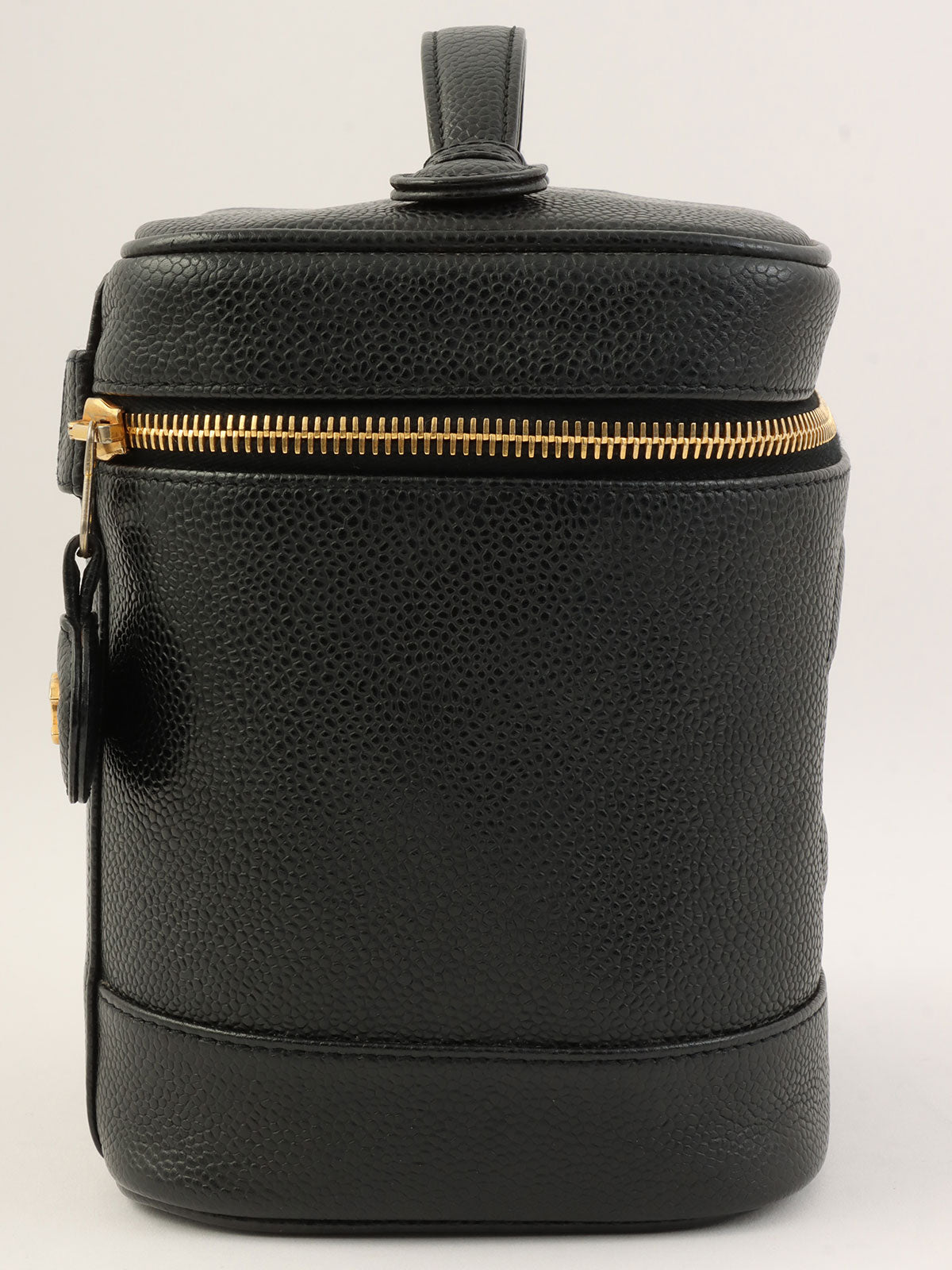 2000年頃製 キャビアスキンCCマークステッチバニティ ブラック