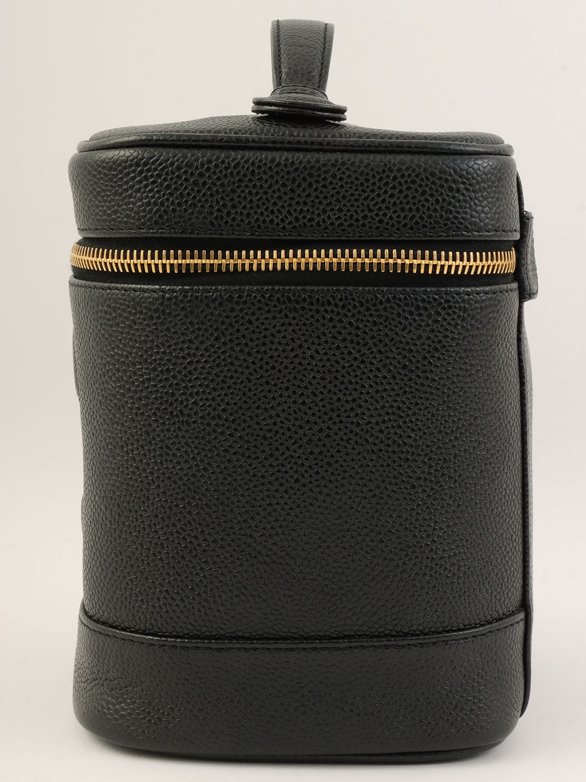 2000年頃製 キャビアスキンCCマークステッチバニティ ブラック