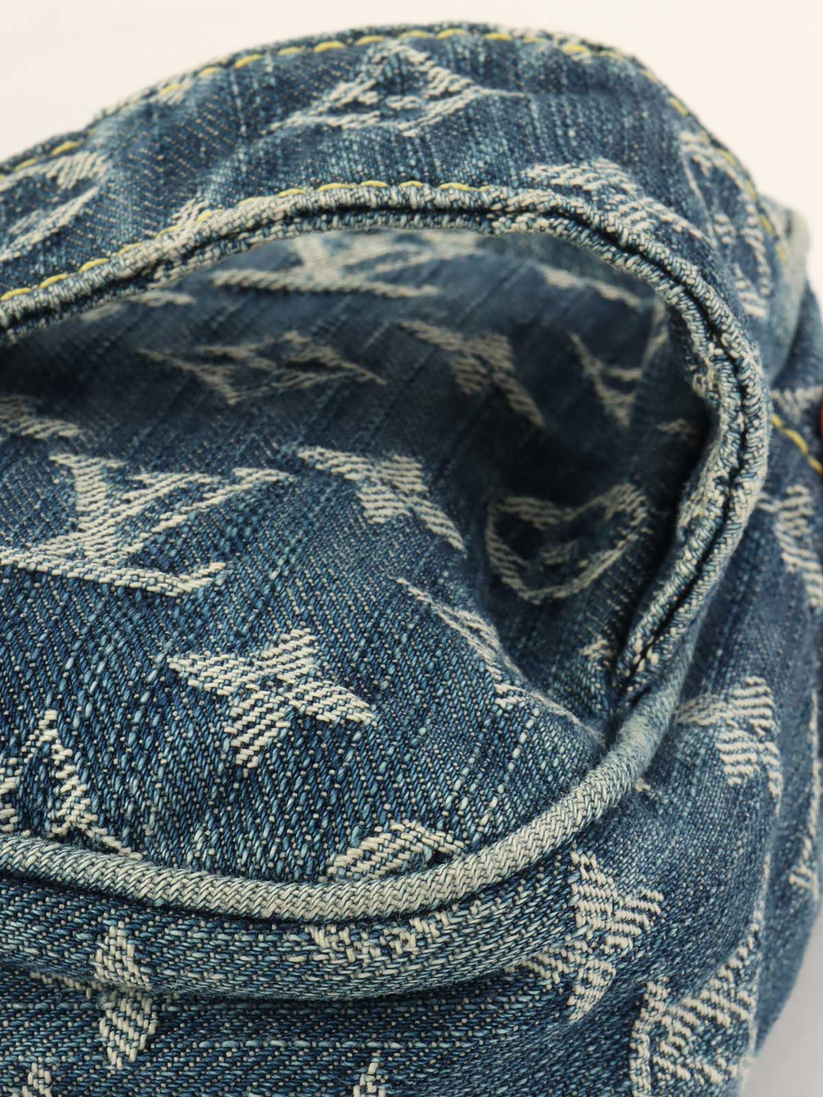 2007 牛仔布字母腰包 靛蓝