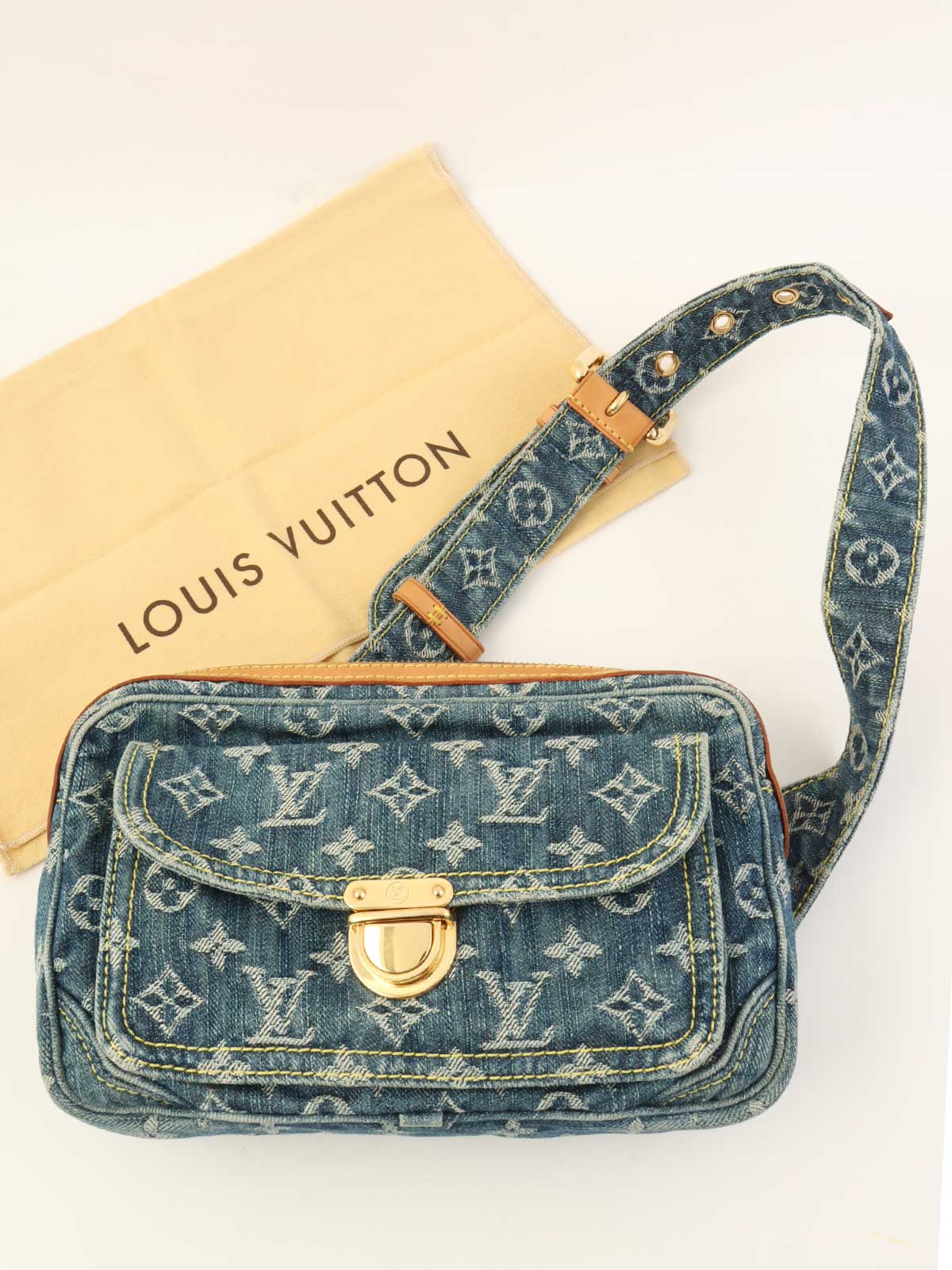 2007年製 デニムモノグラムバムバッグ インディゴ