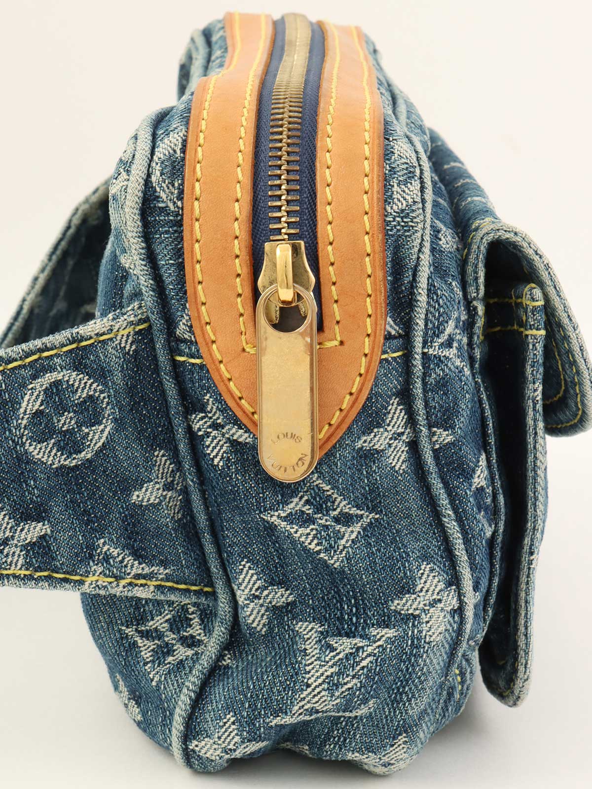 2007 牛仔布字母腰包 靛蓝