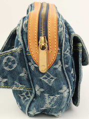 2007 牛仔布字母腰包 靛蓝