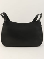 Anagram Embossed One-Shoulder Bag in Black