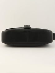 Anagram Embossed One-Shoulder Bag in Black