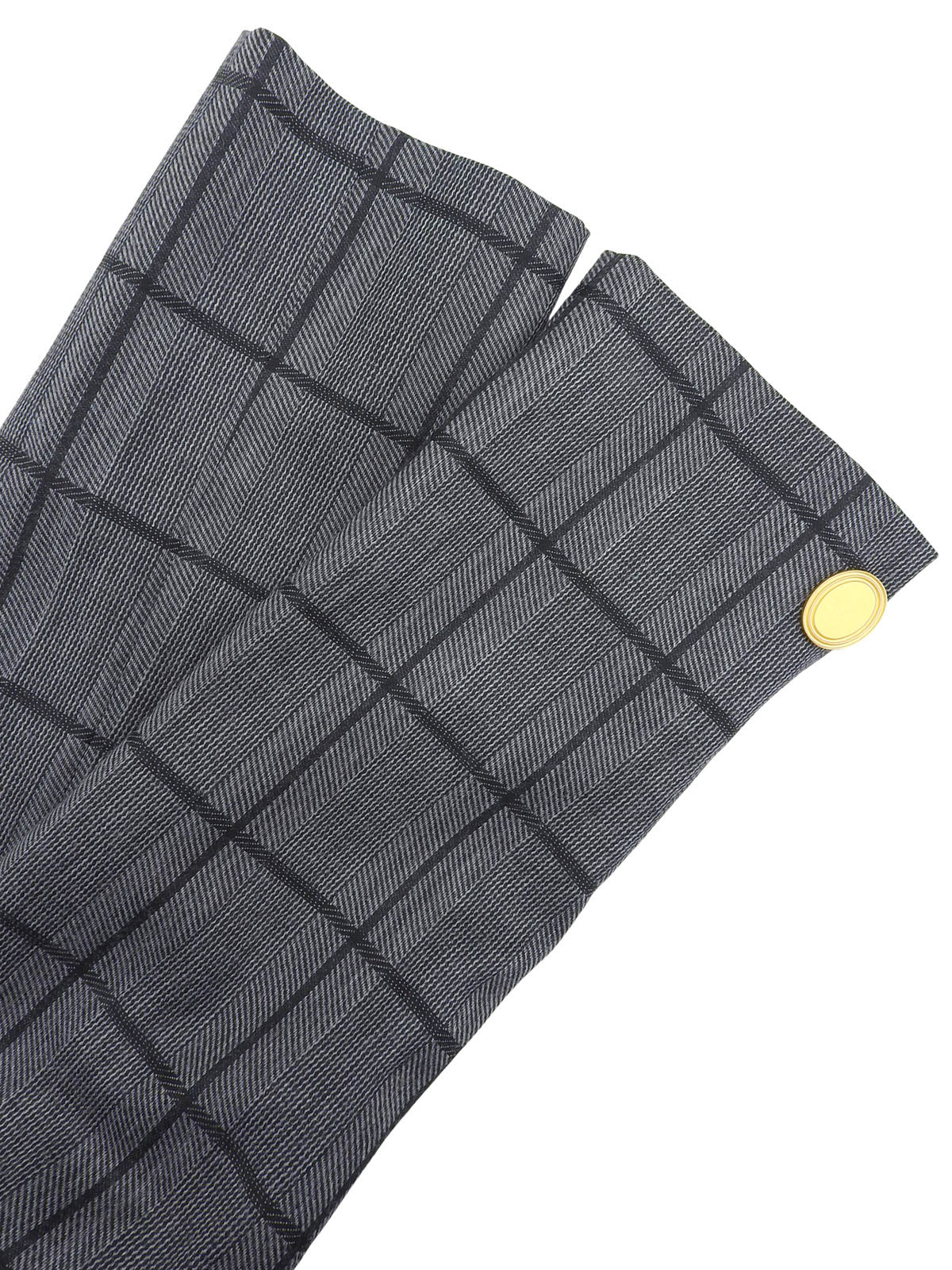 チェックパターンオーバルボタンセットアップ グレー