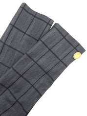 チェックパターンオーバルボタンセットアップ グレー