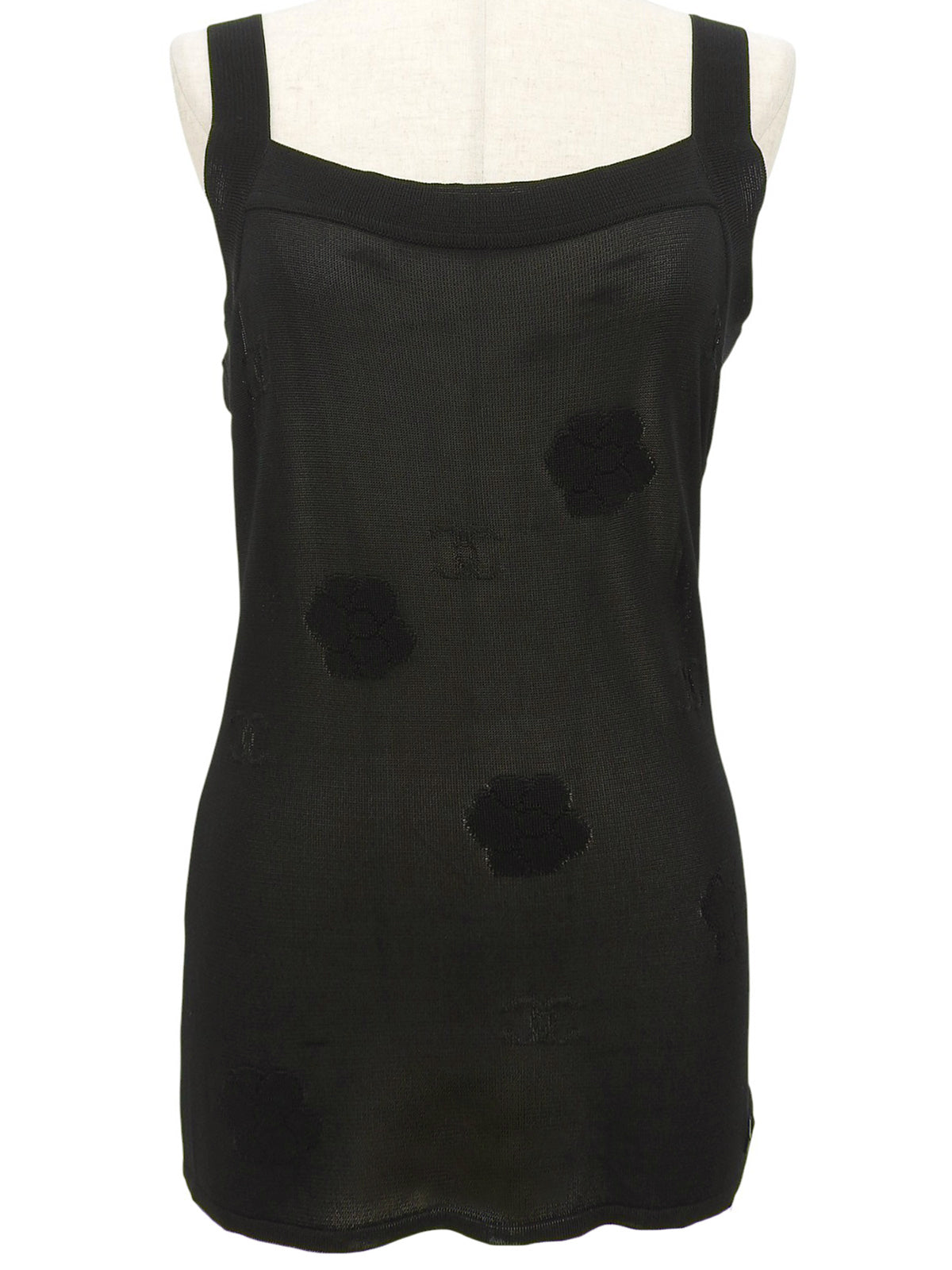 2003年製 CCマークフラワーモチーフキャミソール ブラック