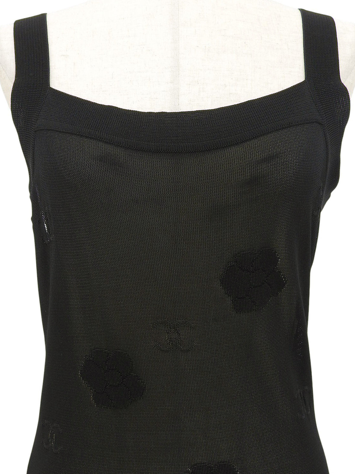 2003 CC 标志花卉图案黑色吊带背心