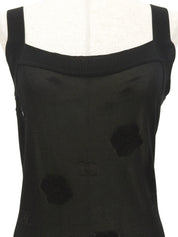 2003 CC 标志花卉图案黑色吊带背心