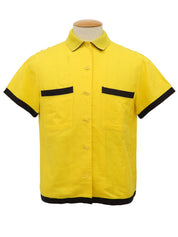Two-tone short-sleeved shirt in yellow and black