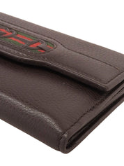GG Stitch Sherry Line Long Wallet Dark Brown