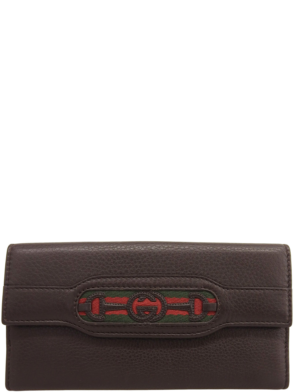 GG Stitch Sherry Line Long Wallet Dark Brown