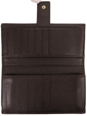 GG Stitch Sherry Line Long Wallet Dark Brown