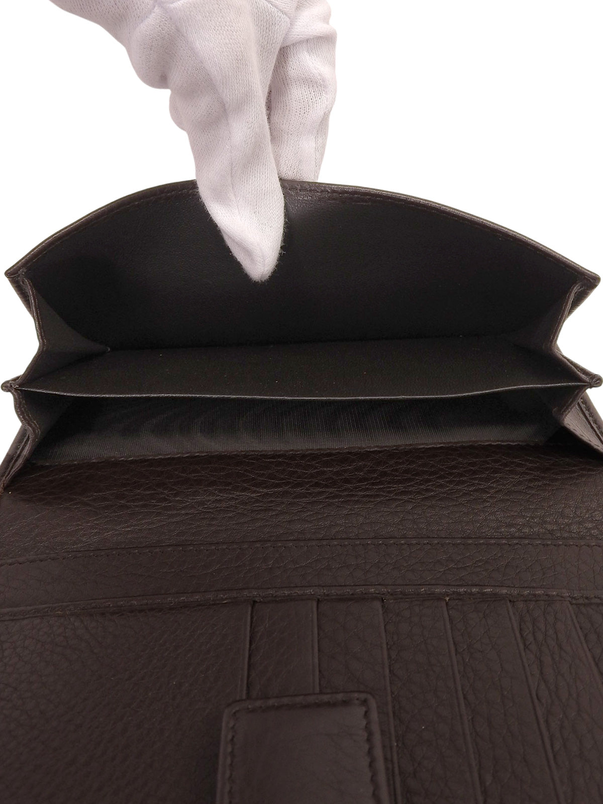 GG Stitch Sherry Line Long Wallet Dark Brown