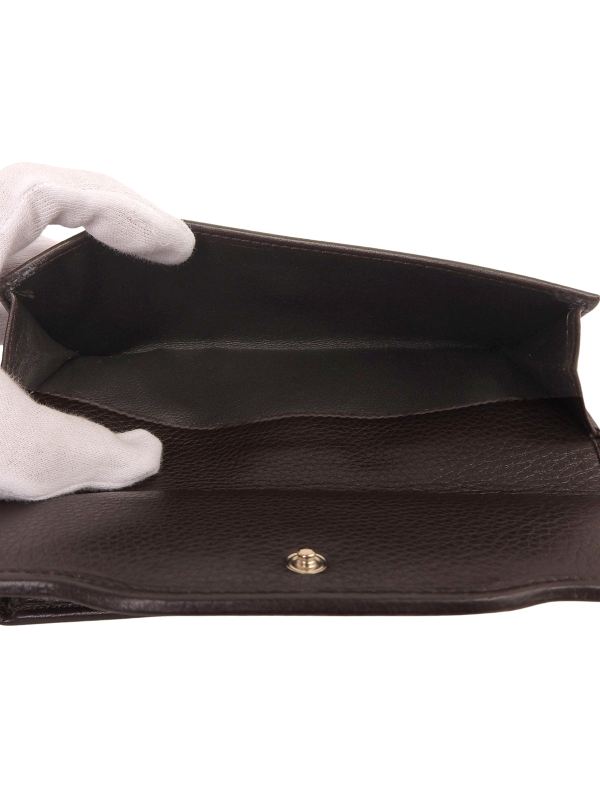 GG Stitch Sherry Line Long Wallet Dark Brown