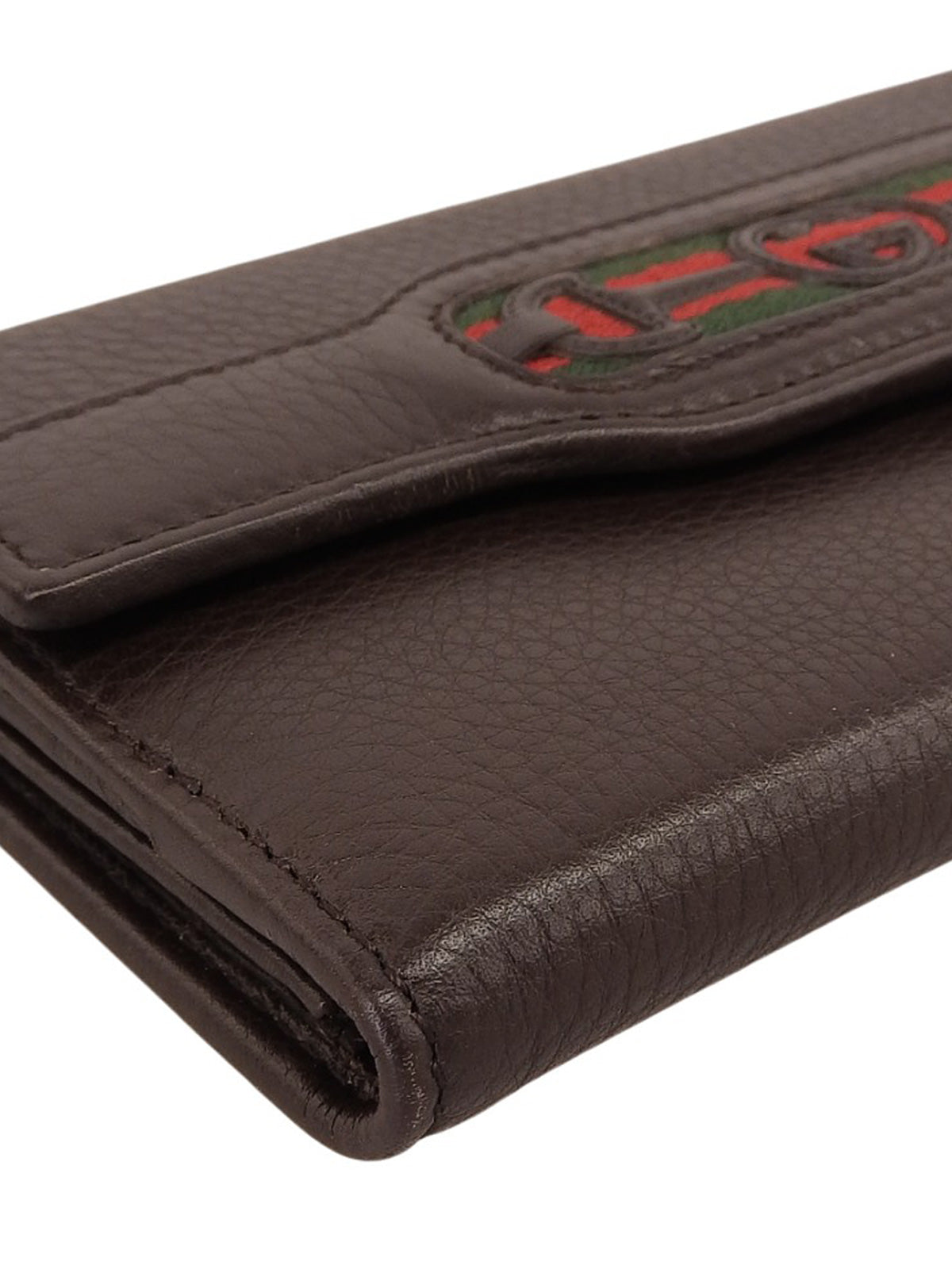 GG Stitch Sherry Line Long Wallet Dark Brown