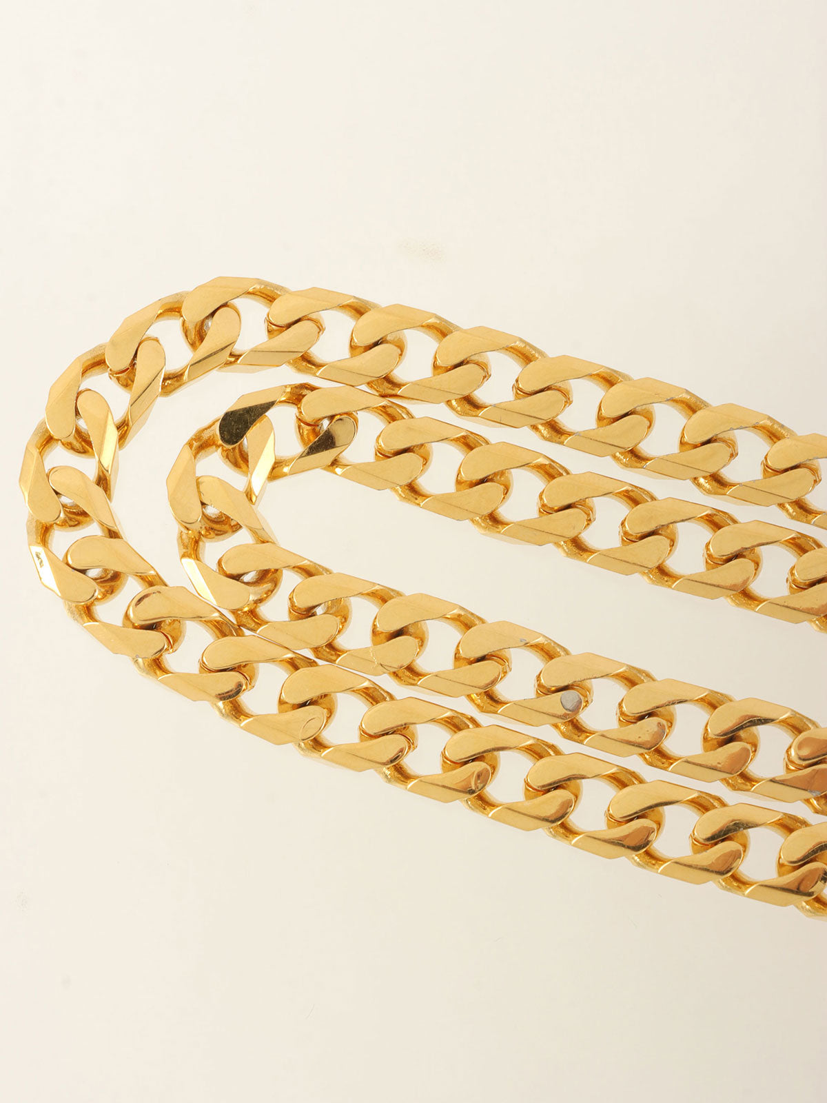 星形图案圆形Logo链条腰带（金色）